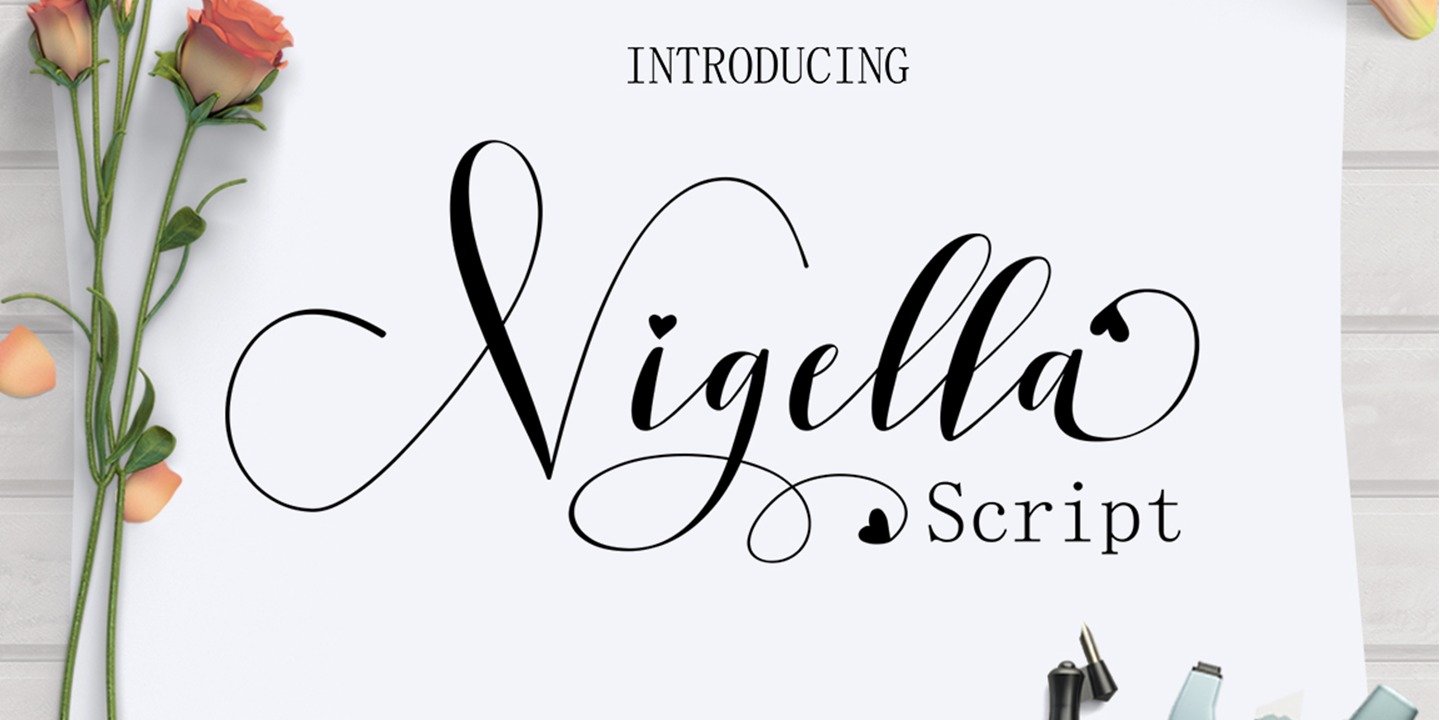 Beispiel einer Nigella Script-Schriftart